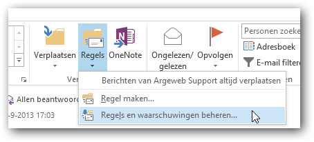 Berichtregels In Outlook Instellen | Argeweb